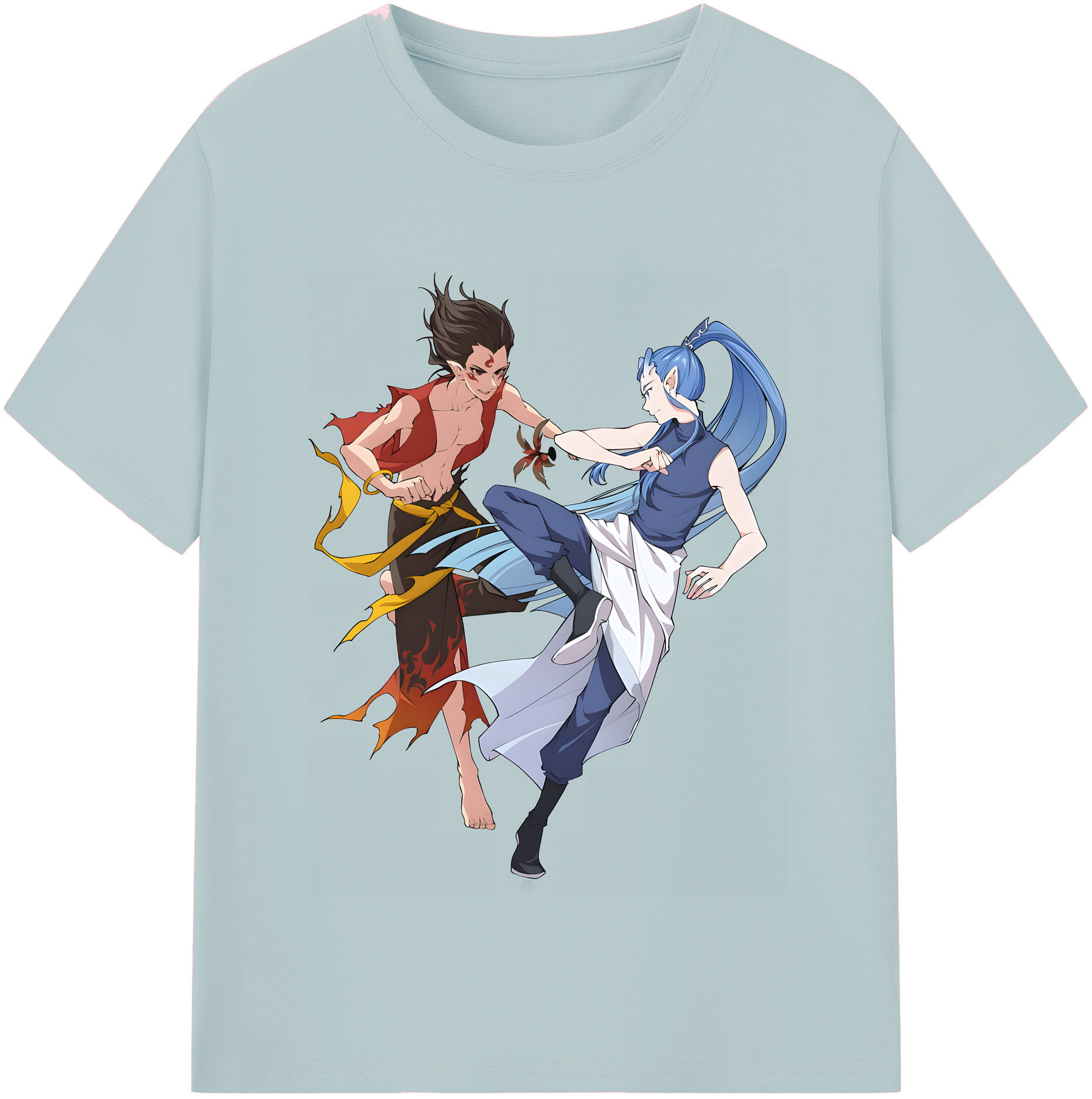 （画像用） Ne Zha 2 ナタ 魔童の大暴れ 綿100％半袖Tシャツ（フロントプリント）